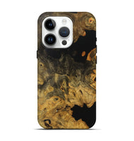 iPhone 15 Pro Wood+Resin Live Edge Phone Case - Gunner (Pure Black, 712339)