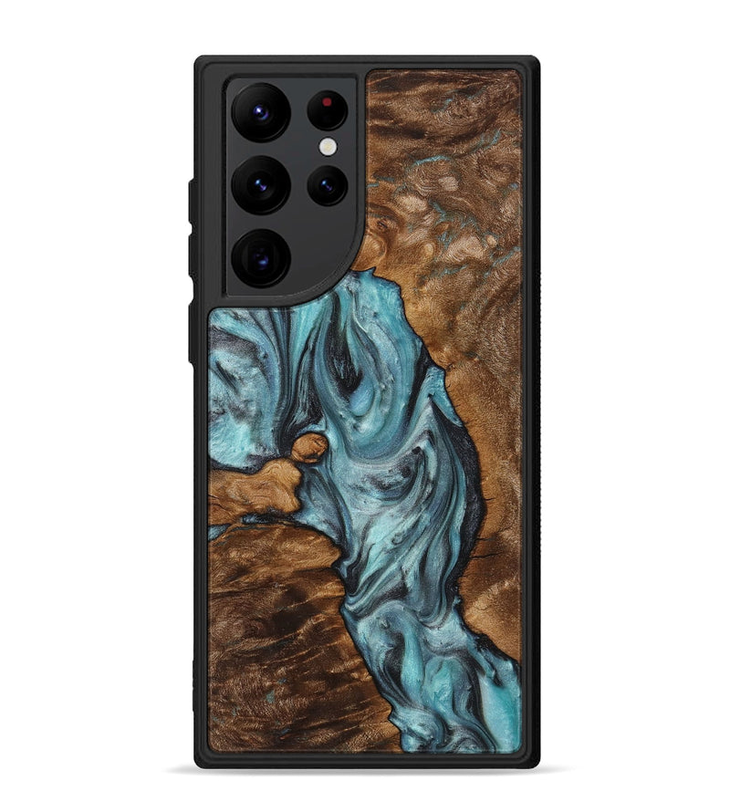 Galaxy S22 Ultra Wood+Resin Phone Case - Trinity (Blue, 712387)
