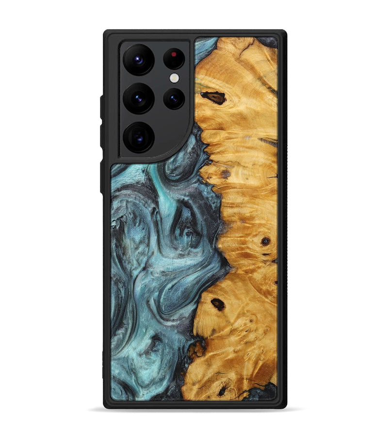 Galaxy S22 Ultra Wood+Resin Phone Case - Kendrick (Blue, 712392)