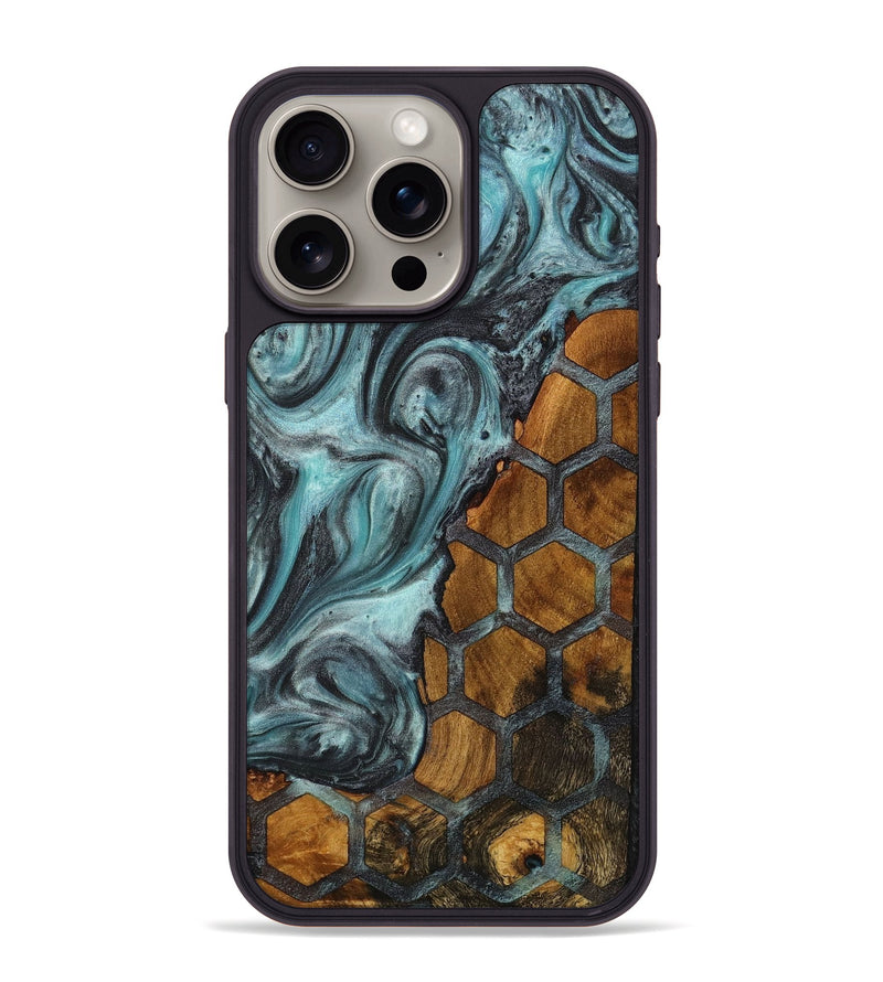 iPhone 15 Pro Max Wood+Resin Phone Case - Beau (Pattern, 712402)