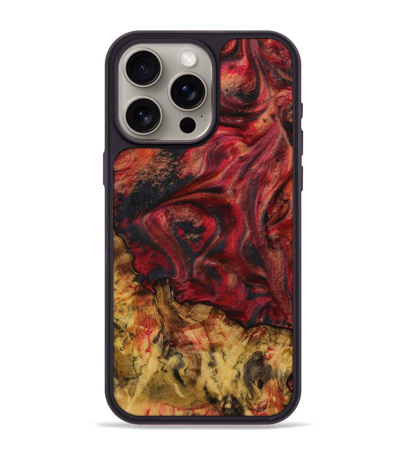 iPhone 15 Pro Max Wood+Resin Phone Case - Evie (Red, 712428)