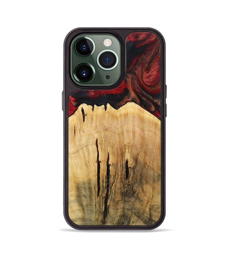 iPhone 13 Pro Wood+Resin Phone Case - Julie (Red, 712429)