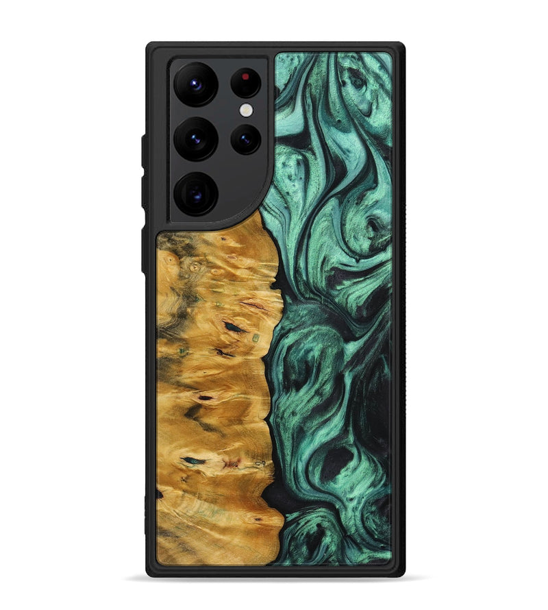 Galaxy S22 Ultra Wood+Resin Phone Case - Sonja (Green, 712457)