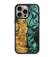 iPhone 15 Pro Max Wood+Resin Phone Case - Sonja (Green, 712457)