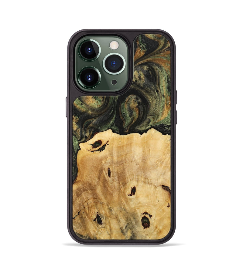 iPhone 13 Pro Wood+Resin Phone Case - Carroll (Green, 712469)