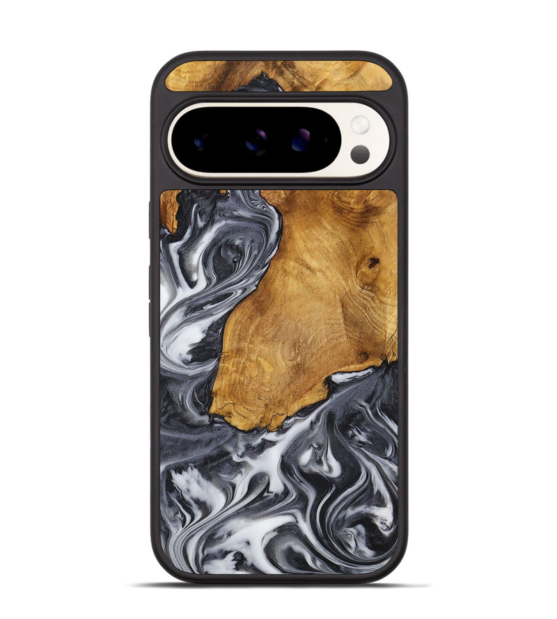 Pixel 9 Pro Wood+Resin Phone Case - Jean (Black & White, 712492)