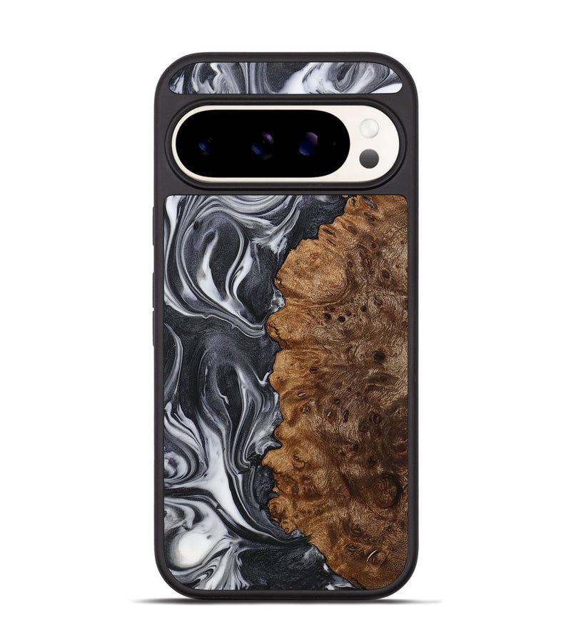 Pixel 9 Pro Wood+Resin Phone Case - Sharon (Black & White, 712499)