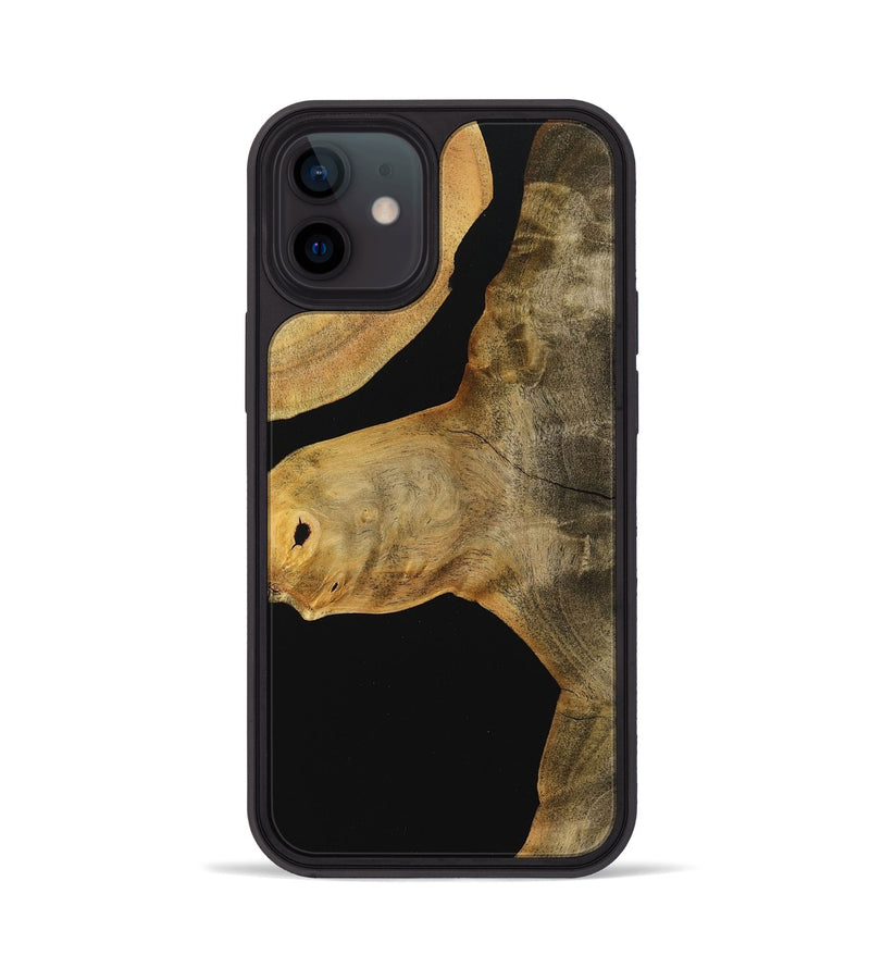 iPhone 12 Wood+Resin Phone Case - Ivy (Pure Black, 712512)