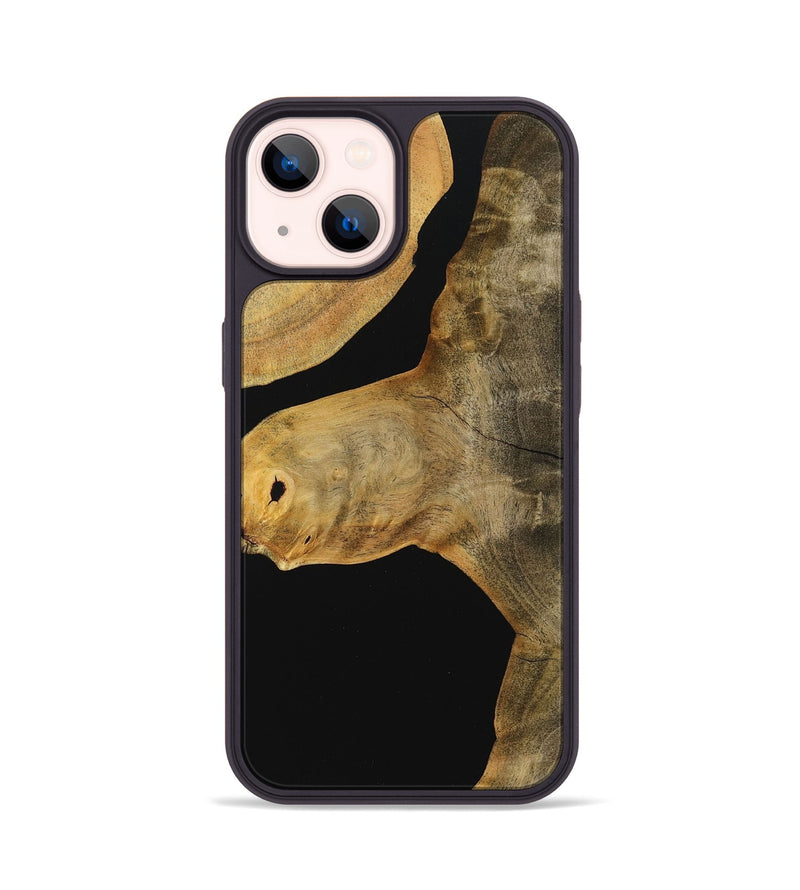 iPhone 14 Wood+Resin Phone Case - Ivy (Pure Black, 712512)