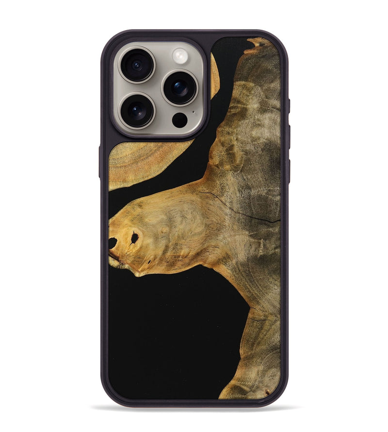 iPhone 15 Pro Max Wood+Resin Phone Case - Ivy (Pure Black, 712512)