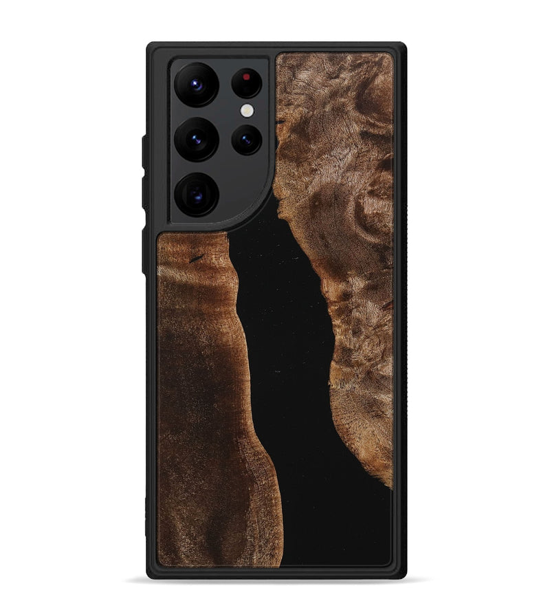 Galaxy S22 Ultra Wood+Resin Phone Case - Dina (Pure Black, 712515)