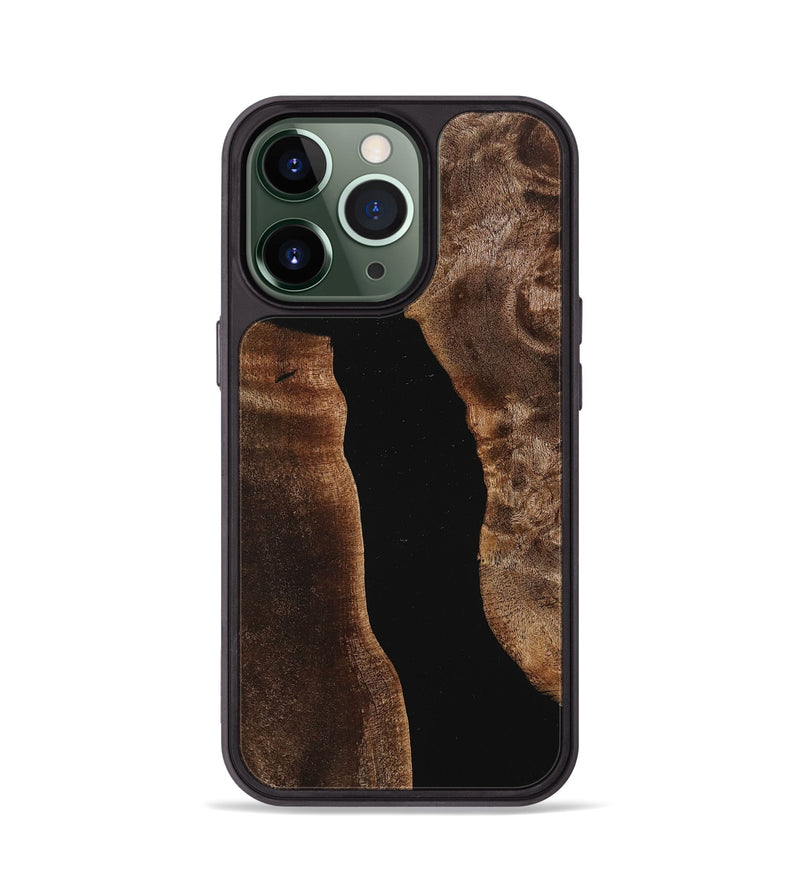 iPhone 13 Pro Wood+Resin Phone Case - Dina (Pure Black, 712515)