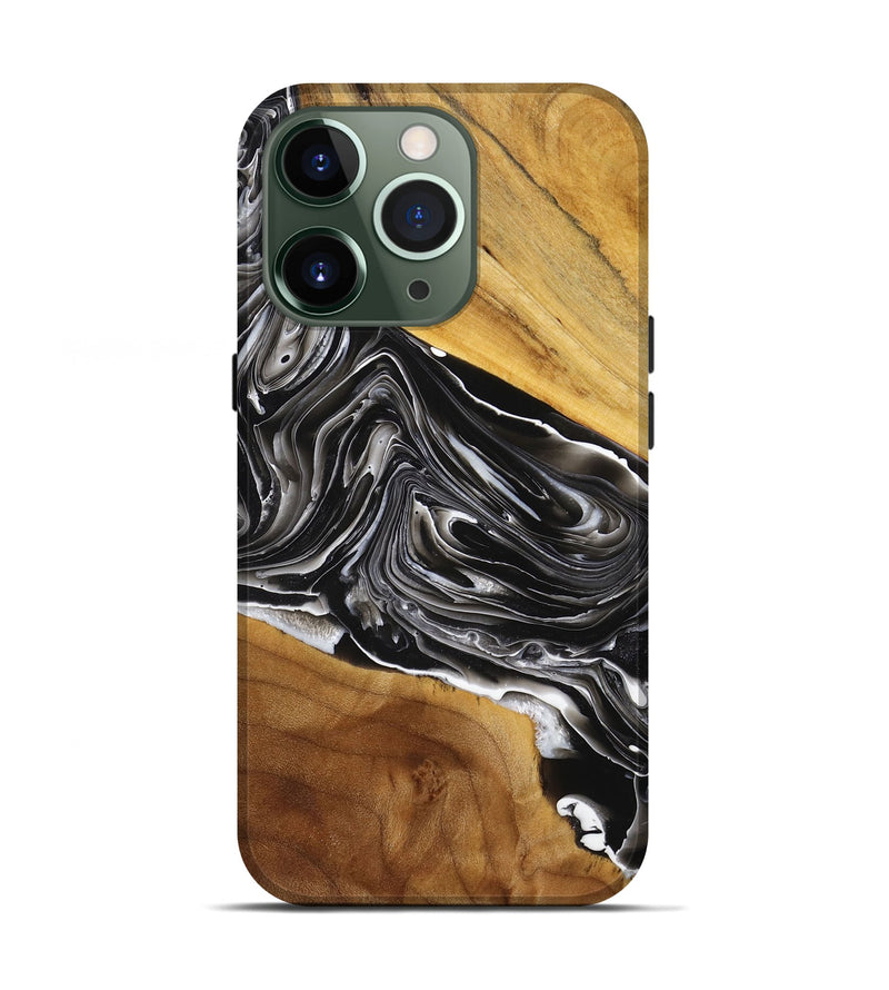 iPhone 13 Pro Wood+Resin Live Edge Phone Case - Emil (Black & White, 712550)