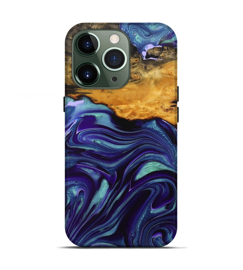 iPhone 13 Pro Wood+Resin Live Edge Phone Case - Morgan (Purple, 712572)