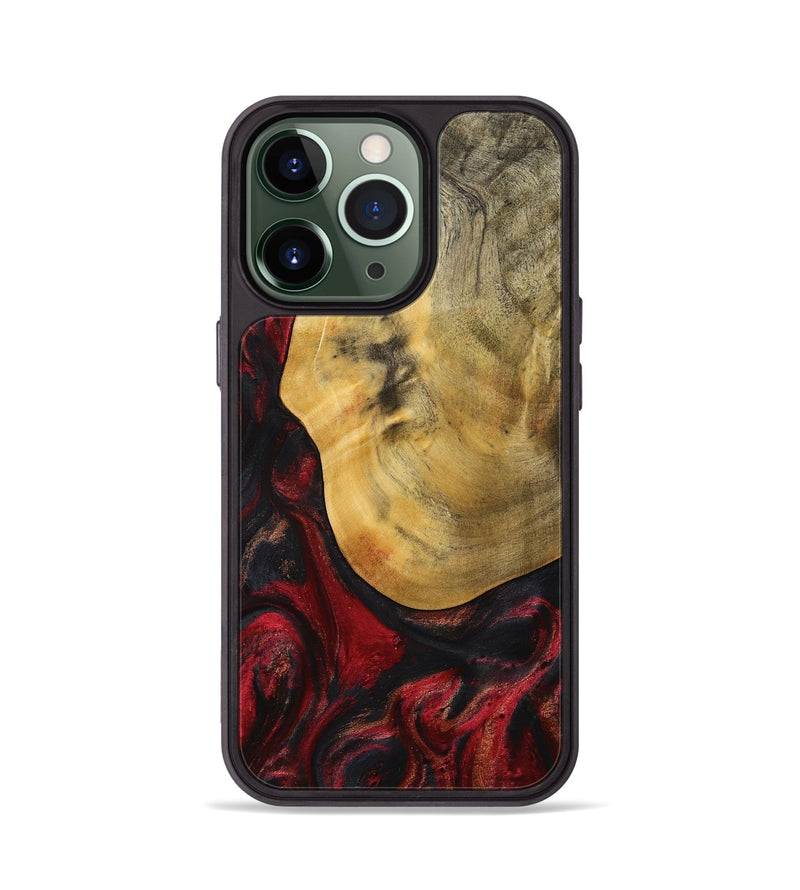 iPhone 13 Pro Wood+Resin Phone Case - Melba (Red, 712585)