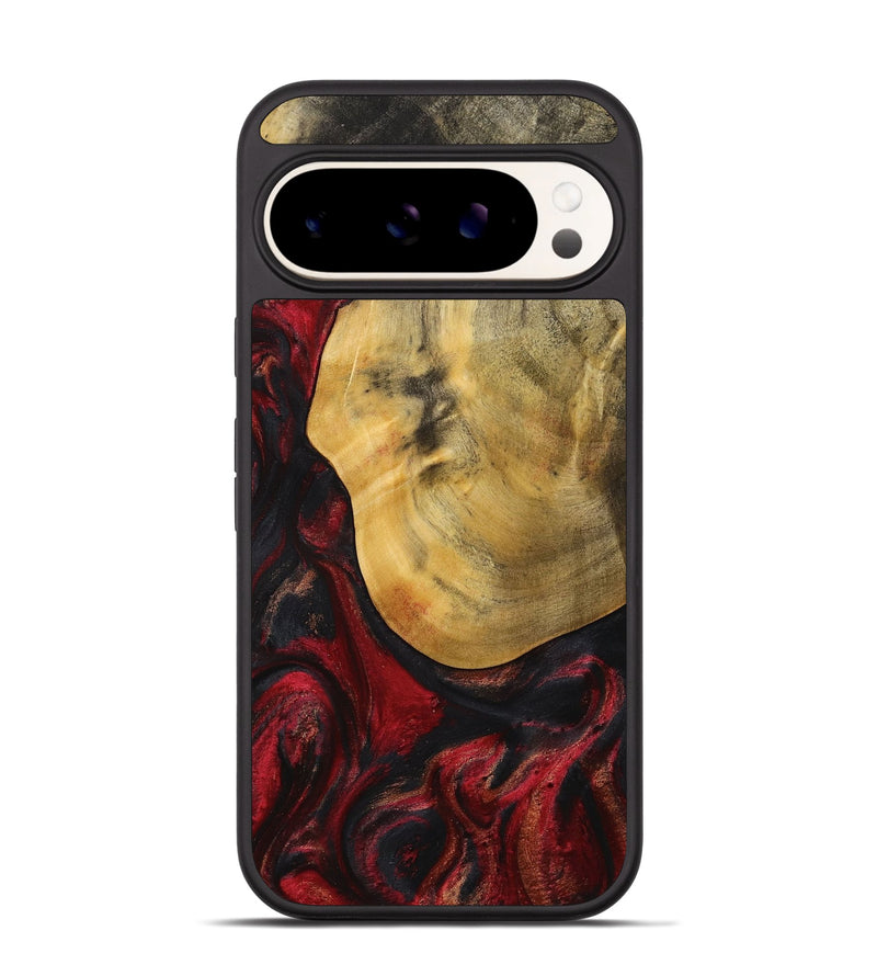 Pixel 9 Wood+Resin Phone Case - Melba (Red, 712585)