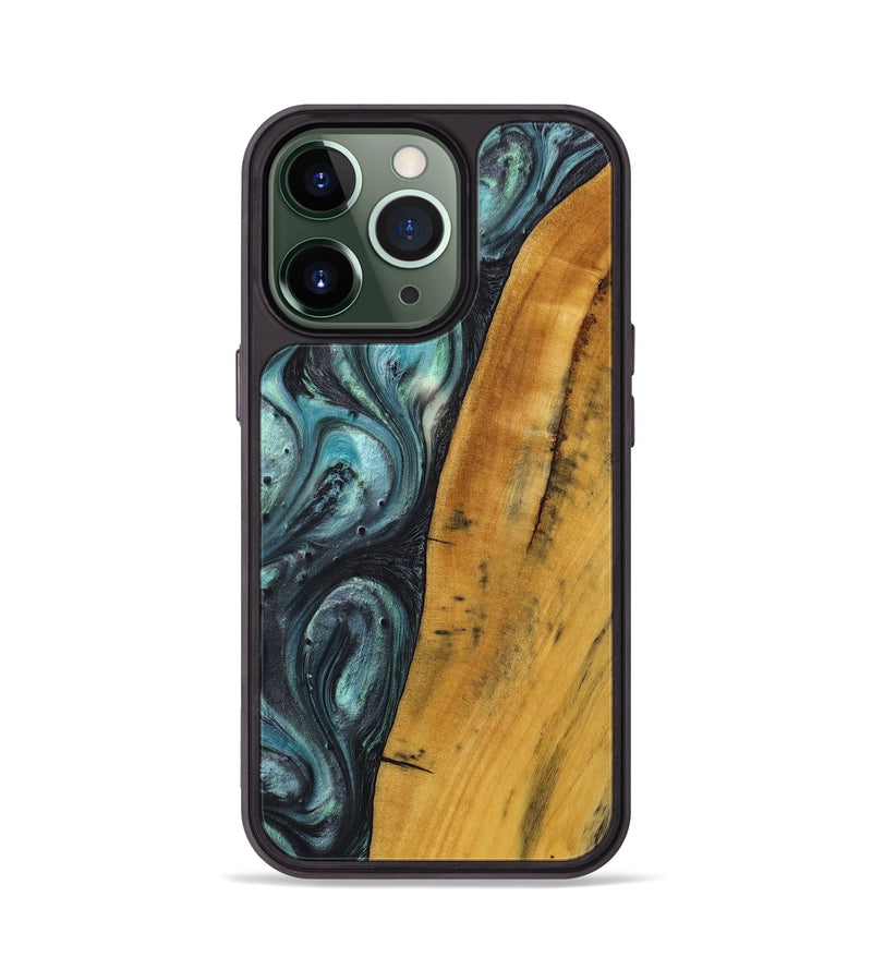 iPhone 13 Pro Wood+Resin Phone Case - Mable (Blue, 712628)