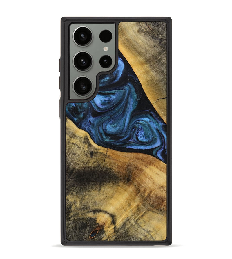 Galaxy S23 Ultra Wood+Resin Phone Case - Adelyn (Blue, 712631)