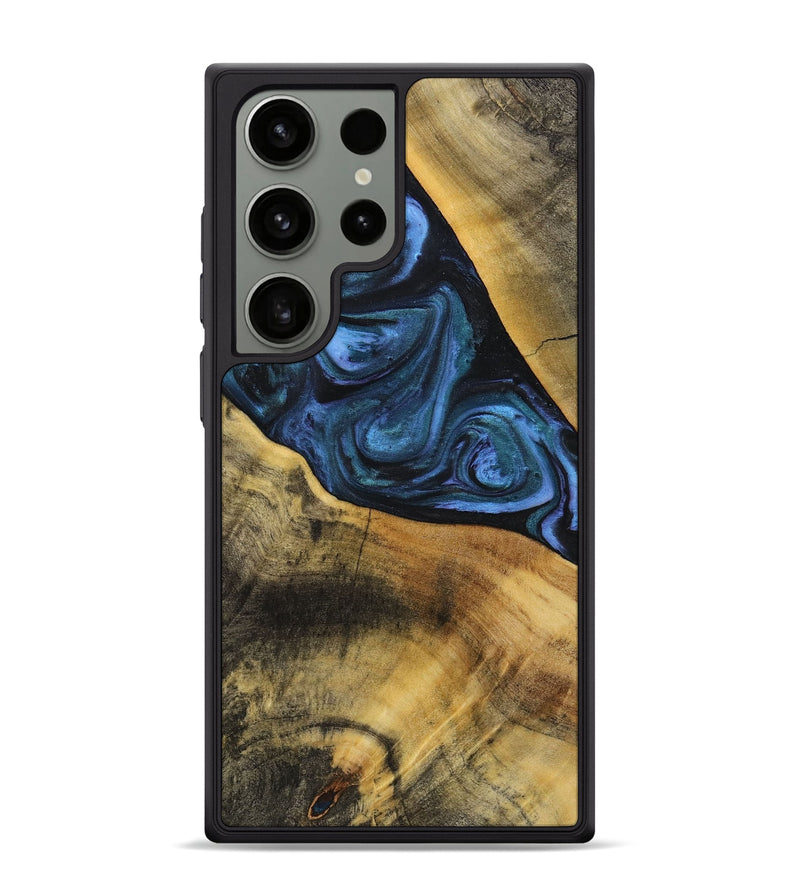 Galaxy S24 Ultra Wood+Resin Phone Case - Adelyn (Blue, 712631)