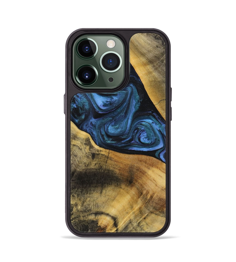 iPhone 13 Pro Wood+Resin Phone Case - Adelyn (Blue, 712631)