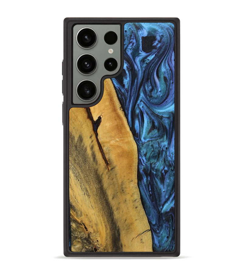 Galaxy S23 Ultra Wood+Resin Phone Case - Malaysia (Blue, 712649)