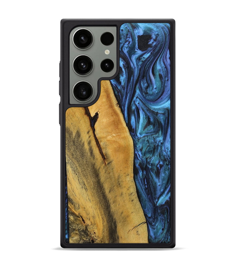 Galaxy S24 Ultra Wood+Resin Phone Case - Malaysia (Blue, 712649)