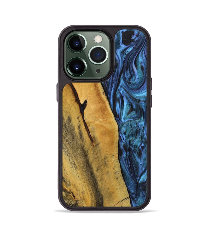 iPhone 13 Pro Wood+Resin Phone Case - Malaysia (Blue, 712649)