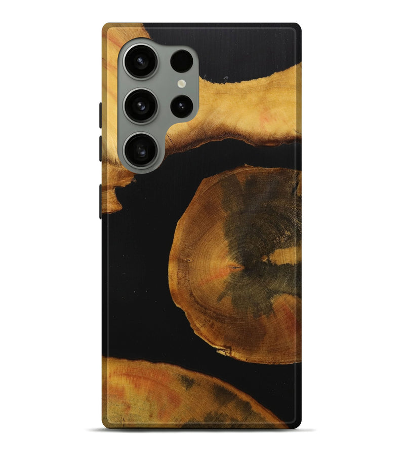 Galaxy S24 Ultra Wood+Resin Live Edge Phone Case - Luke (Pure Black, 712741)