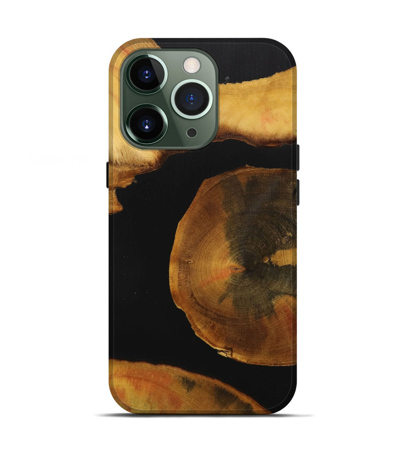 iPhone 13 Pro Wood+Resin Live Edge Phone Case - Luke (Pure Black, 712741)