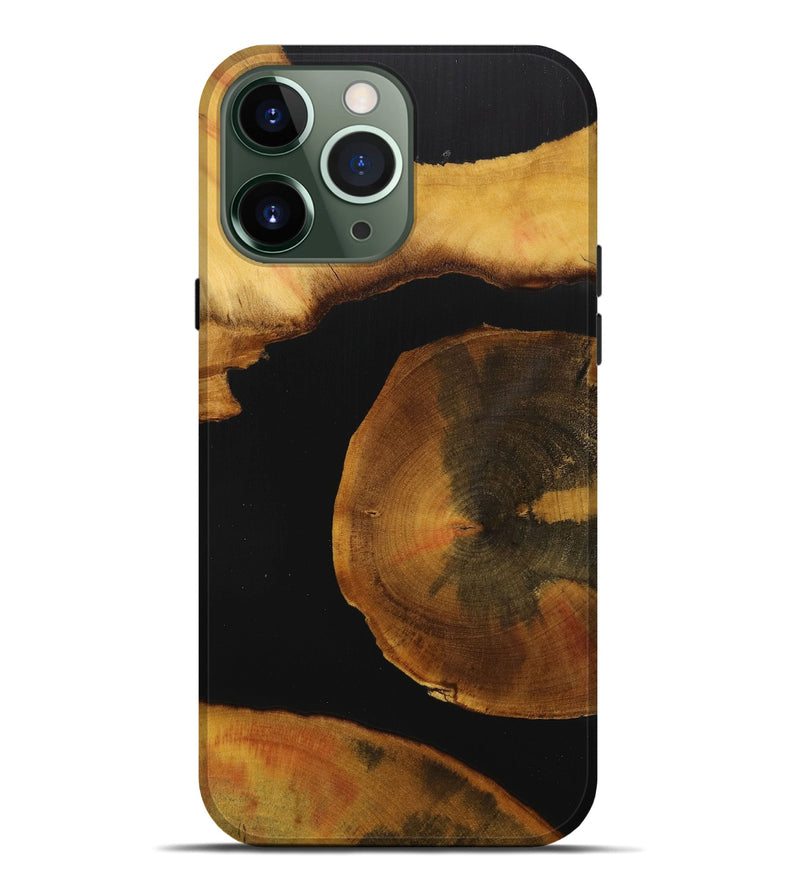 iPhone 13 Pro Max Wood+Resin Live Edge Phone Case - Luke (Pure Black, 712741)