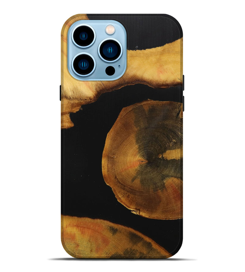 iPhone 14 Pro Max Wood+Resin Live Edge Phone Case - Luke (Pure Black, 712741)