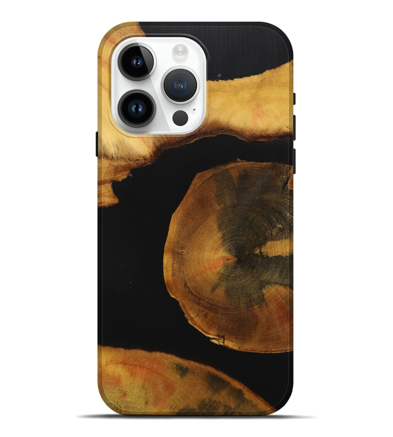 iPhone 15 Pro Max Wood+Resin Live Edge Phone Case - Luke (Pure Black, 712741)