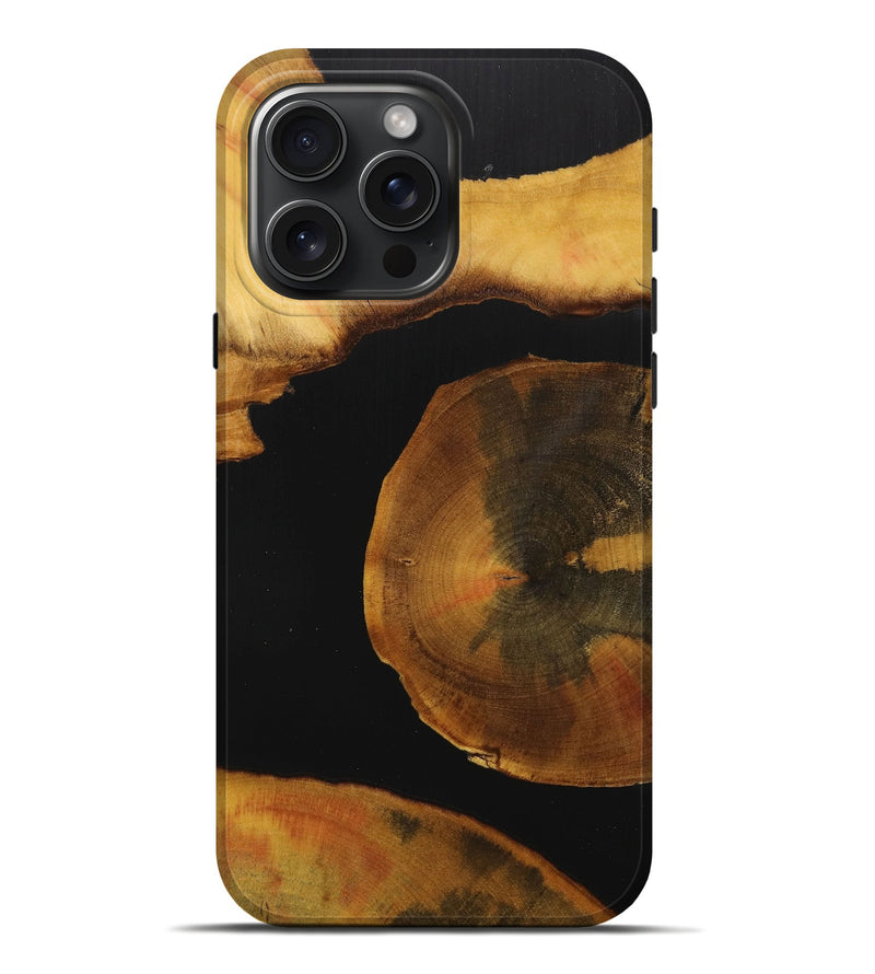 iPhone 16 Pro Max Wood+Resin Live Edge Phone Case - Luke (Pure Black, 712741)