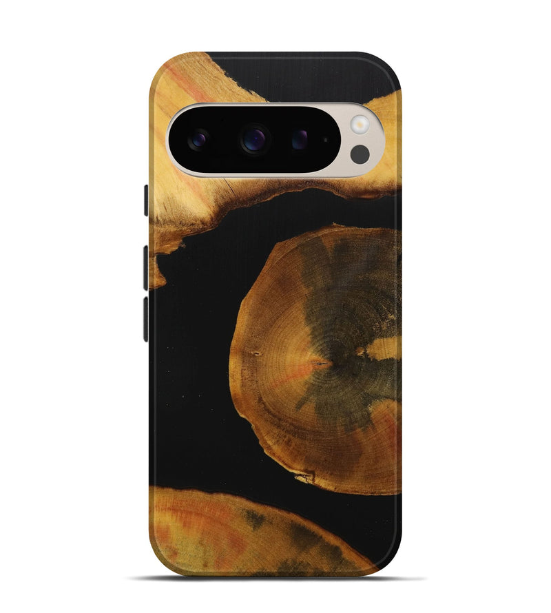 Pixel 9 Wood+Resin Live Edge Phone Case - Luke (Pure Black, 712741)