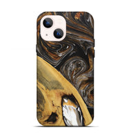 iPhone 13 Wood+Resin Live Edge Phone Case - Nikita (Black & White, 712752)