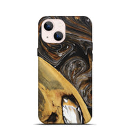 iPhone 13 mini Wood+Resin Live Edge Phone Case - Nikita (Black & White, 712752)