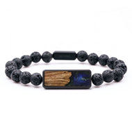 Lava Bead Wood+Resin Bracelet - Alyssa (Blue, 712789)