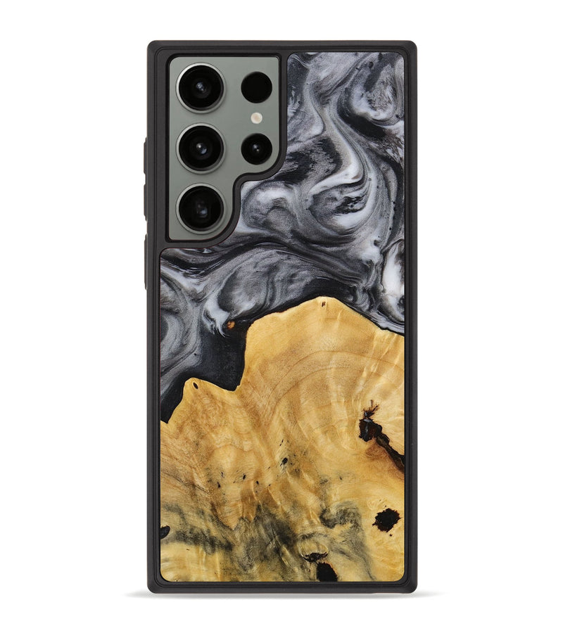 Galaxy S23 Ultra Wood+Resin Phone Case - Dale (Black & White, 712935)