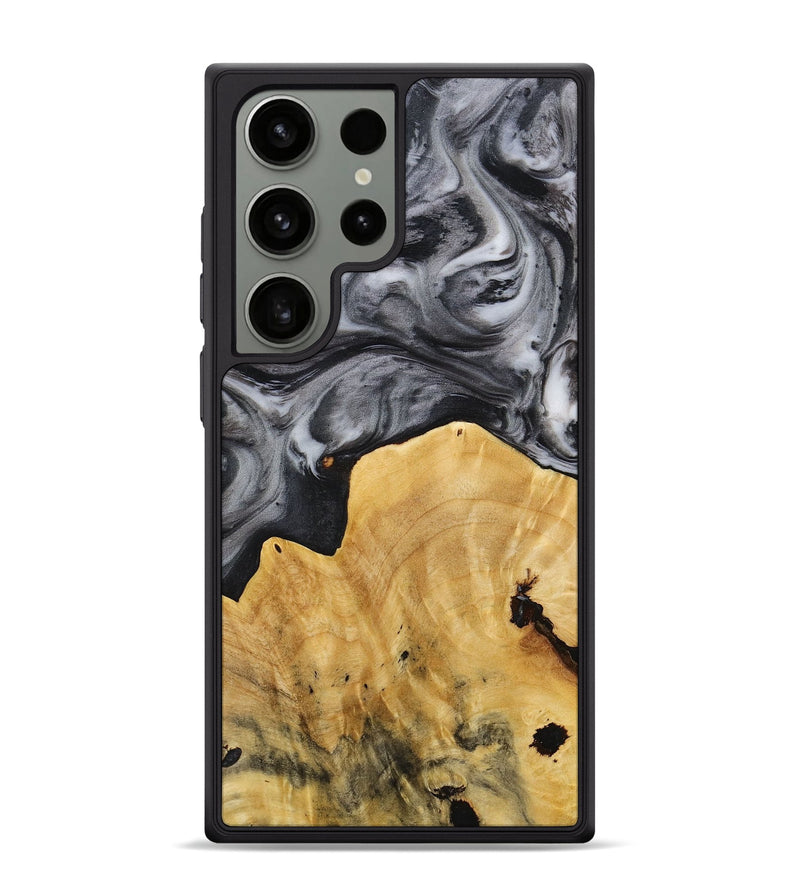 Galaxy S24 Ultra Wood+Resin Phone Case - Dale (Black & White, 712935)