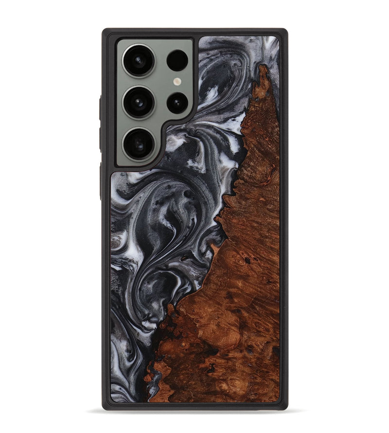 Galaxy S23 Ultra Wood+Resin Phone Case - Ollie (Black & White, 712939)