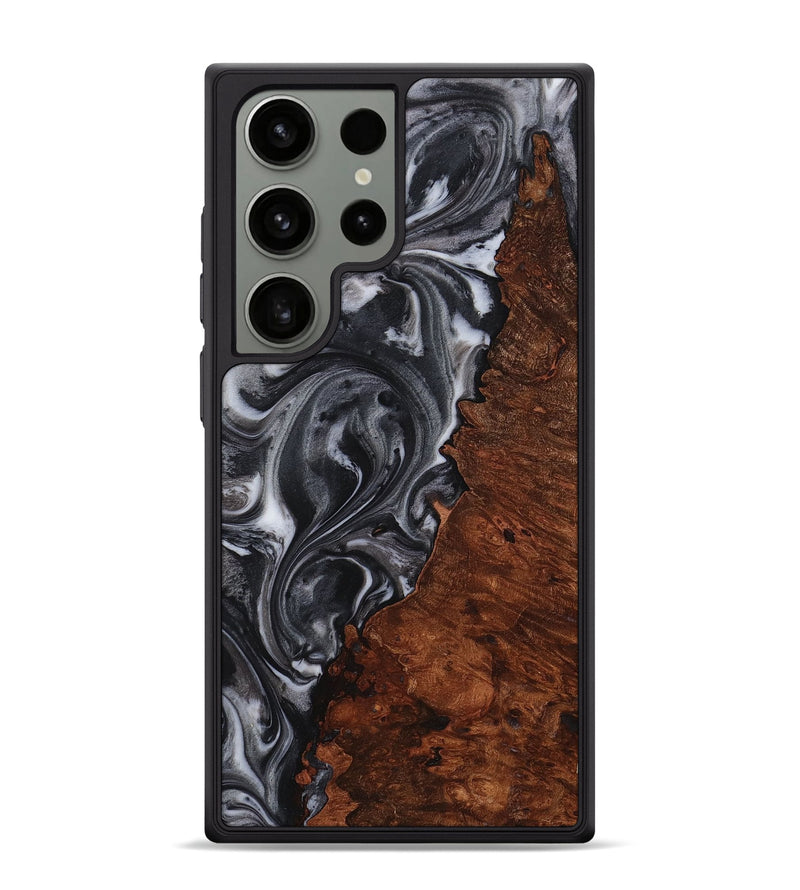 Galaxy S24 Ultra Wood+Resin Phone Case - Ollie (Black & White, 712939)