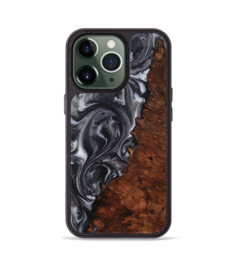 iPhone 13 Pro Wood+Resin Phone Case - Ollie (Black & White, 712939)