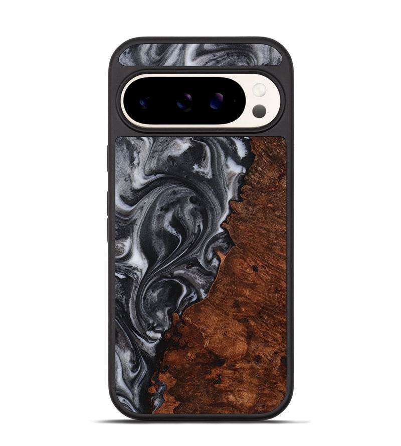 Pixel 9 Pro Wood+Resin Phone Case - Ollie (Black & White, 712939)