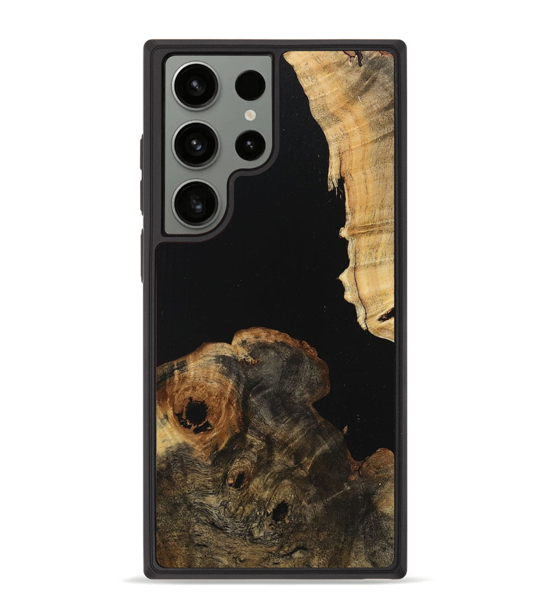 Galaxy S23 Ultra Wood+Resin Phone Case - Bill (Pure Black, 712946)