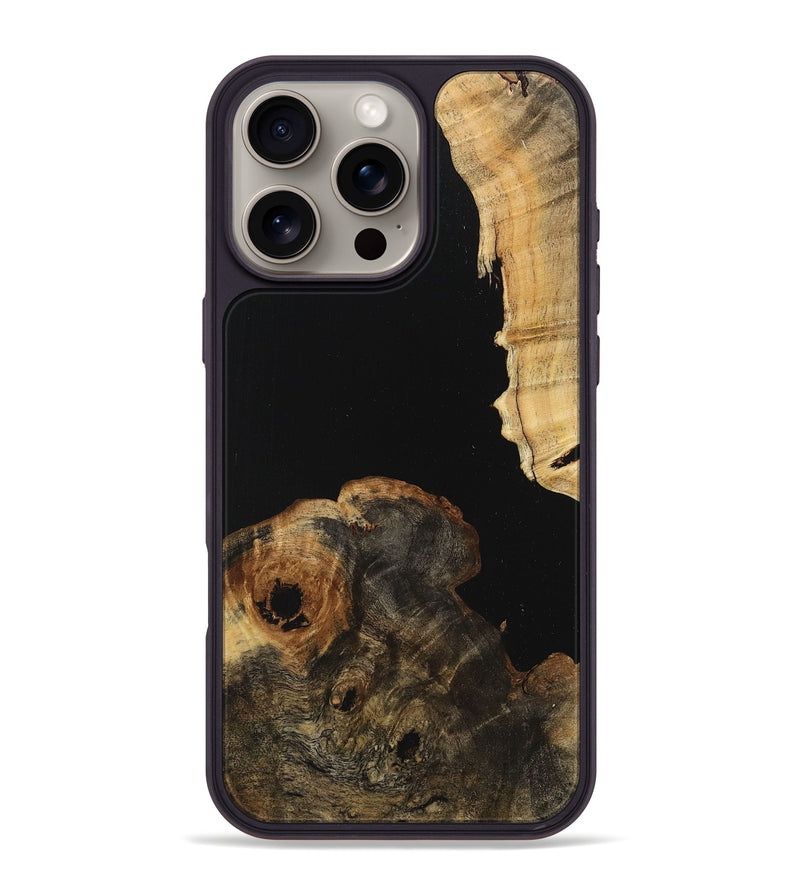 iPhone 16 Pro Max Wood+Resin Phone Case - Bill (Pure Black, 712946)