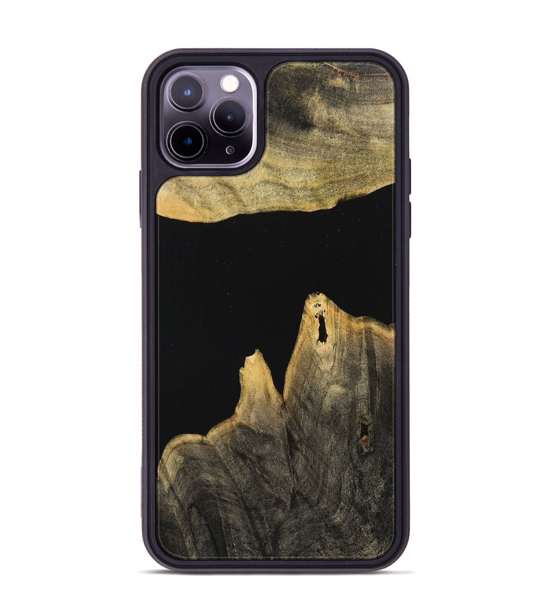 iPhone 11 Pro Max Wood+Resin Phone Case - Christine (Pure Black, 712947)