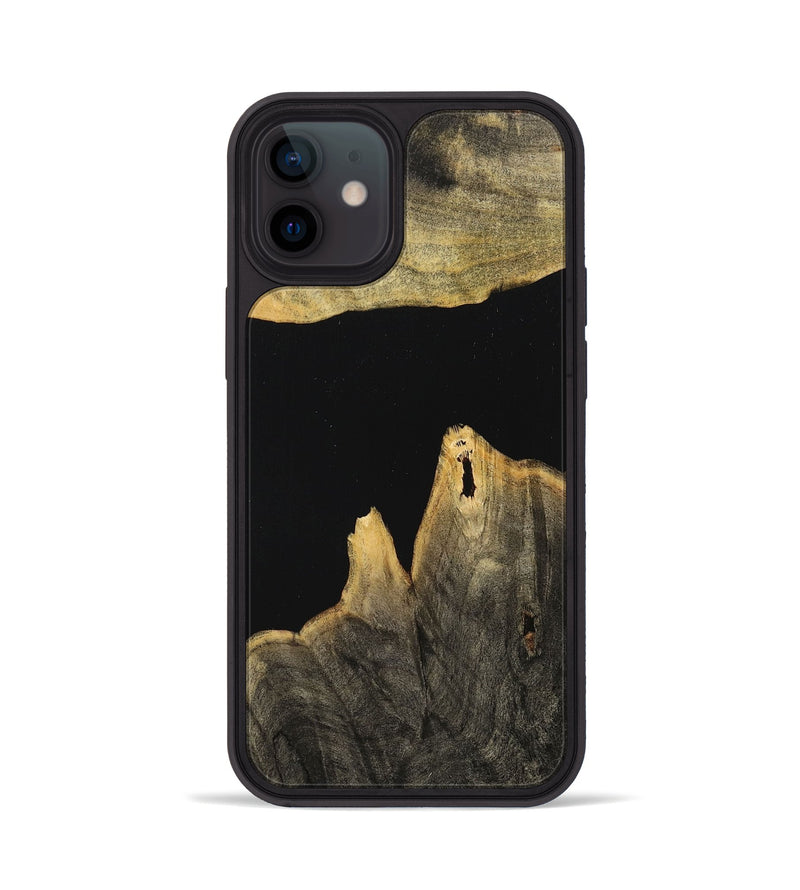 iPhone 12 Wood+Resin Phone Case - Christine (Pure Black, 712947)