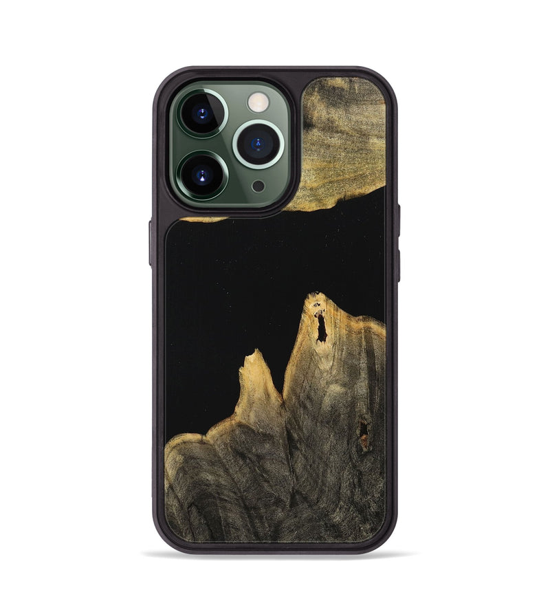 iPhone 13 Pro Wood+Resin Phone Case - Christine (Pure Black, 712947)