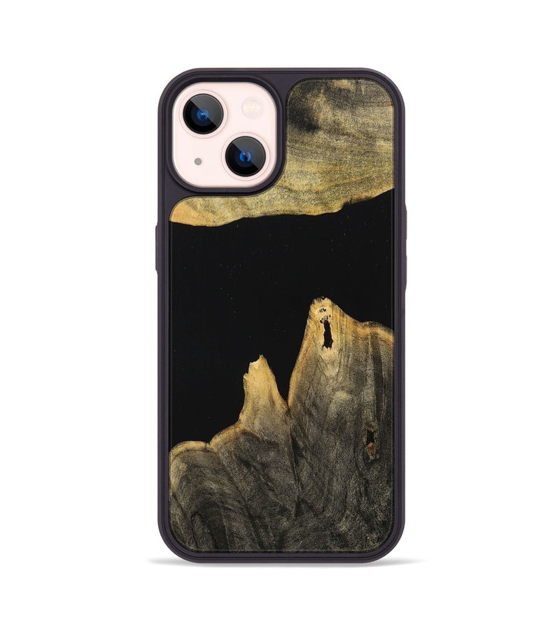 iPhone 14 Wood+Resin Phone Case - Christine (Pure Black, 712947)