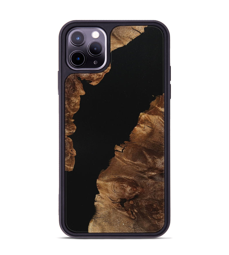 iPhone 11 Pro Max Wood+Resin Phone Case - Hector (Pure Black, 712948)